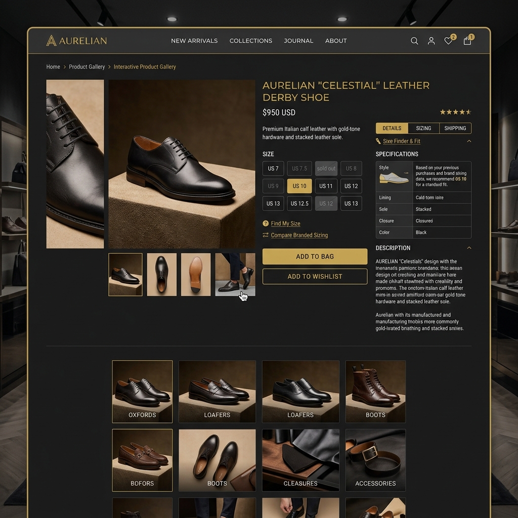 Luvia Shoes Luxury Storefront Product Details Layout
